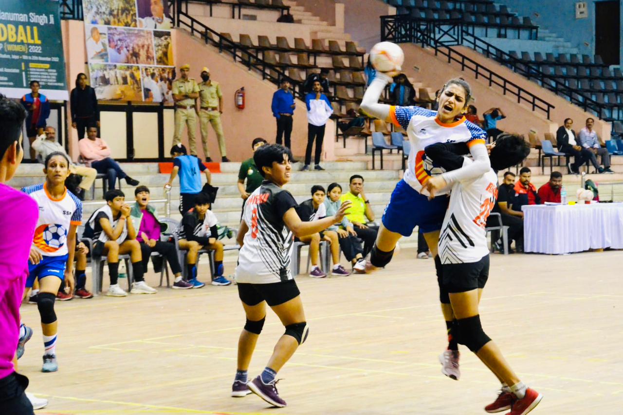 Women's handball match in Rajasthan